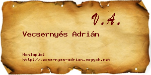 Vecsernyés Adrián névjegykártya